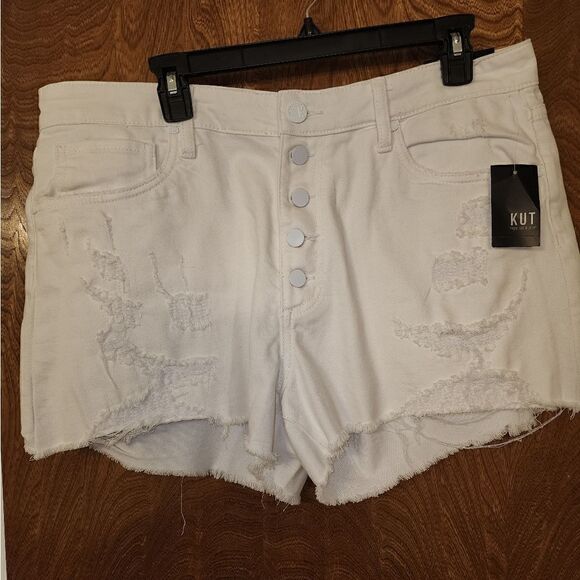 Kut from the Kloth NWT White Jane High Rise Short White Button Fly // … - Picture 6 of 7